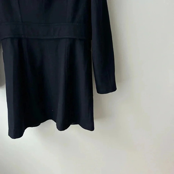 French connection navy blue long wool blend moto jacket coat - Picture 9 of 10